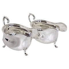 Pair of George V Sterling Silver Sauce Boats by Cooper Brothers & Sons, 1922