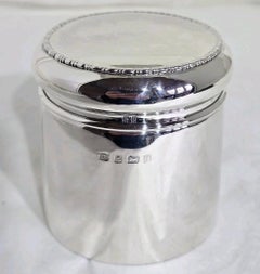 Antique George V Sterling Silver Vanity Jar by S W Smith & Co., Birmingham 1919