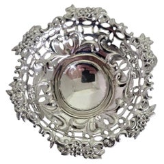 Antique Victorian Sterling Silver Repoussé Trinket Dish by Carrington & Co, 1893