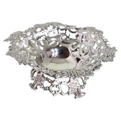 Antique Victorian Sterling Silver Repoussé Trinket Dish by Carrington & Co, 1893