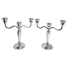 Pair of Harrison Brothers Sterling Silver Three-Light Candelabras, 1995