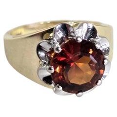 Bague de soirée en or jaune 18 carats sertie d'une opale de feu