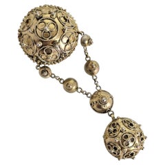Late 19th Century Swedish Silver Gilt Brooch by Peter Magnus Wallengren