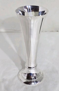 Antique George V Sterling Silver Bud Vase by Charles Edwards, London 1918