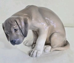 Antique Royal Copenhagen Porcelain Labrador Puppy Figurine, Pre-1934
