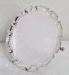 George V Sterling Silver Chippendale Salver by John Collard Vickery, 1928