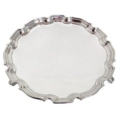 George V Sterling Silver Chippendale Salver by John Collard Vickery, 1928
