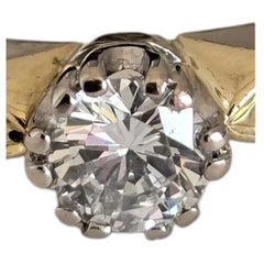 Vintage 18ct Yellow Gold Asprey & Co Diamond Solitaire Ring, London