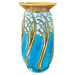 Minton Secessionist Art Nouveau Tube-Lined Ceramic Vase