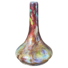 Jules Sarlandie Limoges Flambé Enamel on Copper Soliflore Vase