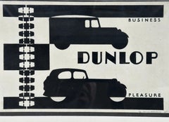 Art Deco Dunlop Tyres Original Advertising Design Proof by Gladys Williamson