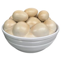 British Ceramic Countertop Display Bowl with Moulded Egg Insert
