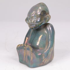 Alphonse Cytère Rambervillers Lustre Glazed Ceramic Nodder Figurine