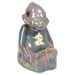 Alphonse Cytère Rambervillers Lustre Glazed Ceramic Nodder Figurine