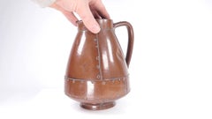 Doulton Lambeth Silicon Ware Riveted Copper Style Stoneware Jug