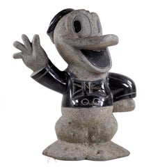 Carved Granite Donald Duck Novelty Stone Figure