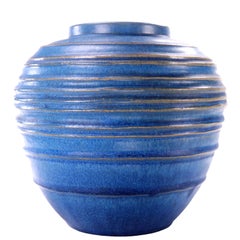 Bourne Denby Stoneware Ribbed Globular Vase by Alice Teichner