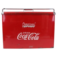 Coca-Cola Carricool Painted Metal Portable Icebox Cooler