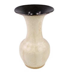 British Studio Pottery Flared Trumpet Vase, Impressed 'R' Mark