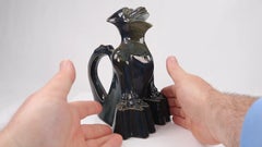 Antique Victorian Grotesque Art Pottery Majolica Dog Pitcher Jug