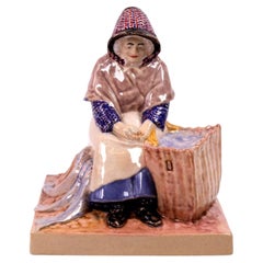 Eric Bradbury Arts & Crafts Pottery Fishwife Figure, Ringmer, Sussex