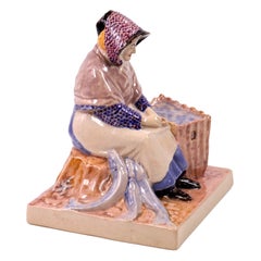 Eric Bradbury Arts & Crafts Pottery Fishwife Figure, Ringmer, Sussex