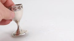 Jugendstil 800 Silver Stemmed Cup by H.M&S with Pierced Rim