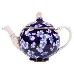 Coalport Chinese Blossom Porcelain Teapot with Rope Knot Finial