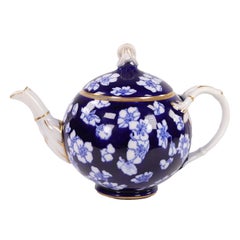 Coalport Chinese Blossom Porcelain Teapot with Rope Knot Finial