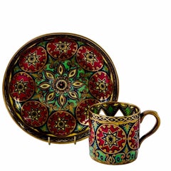Jackson & Gosling Attributed Victorian Demitasse Cup and Saucer, Pattern 1078