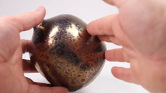 Mid Century British Studio Pottery Metallic Lustre Bottle Vase with Maker's Mark