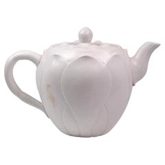 Antique Wedgwood Bisque Porcelain Teapot with Heart-Shaped Spout