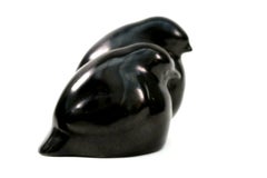 Royal Doulton Art Deco 'Two Chicks' Black Figurine by Charles Noke, Model H236