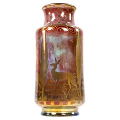 Pilkington's Royal Lancastrian Lustre Vase by Richard Joyce, Deer Design