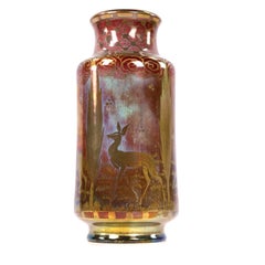Pilkington's Royal Lancastrian Lustre Vase by Richard Joyce, Deer Design