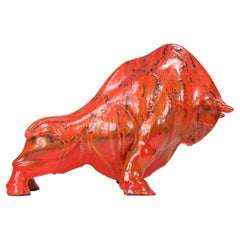 Mid Century Ruscha Keramik Taurus Bull Large West German Pottery Sculpture