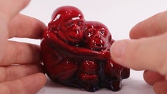 Royal Doulton Flambé Ceramic Cuddling Monkeys Figurine, HN254