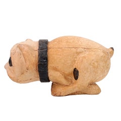 Art Deco Painted Papier-Mâché Bonzo Dog Sweet Container