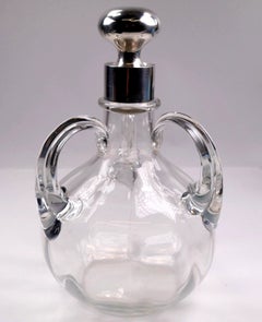 Victorian Silver-Mounted Three-Handled Glass Decanter, John Grinsell & Sons 1897