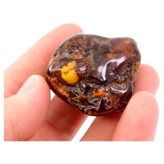 Natural Amber Fossil Resin Pebble Specimen, 21g Nugget