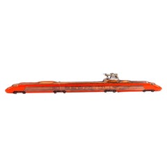 Vintage TGV Novelty Train Table Lighter in Metal and Orange Enamel