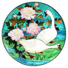 Minton Art-Pottery Studio Kensington Gore Charger with Geese and Peonies