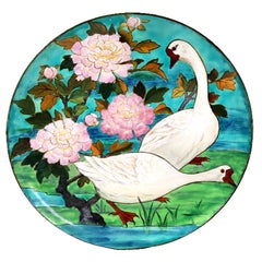 Minton Art-Pottery Studio Kensington Gore Charger with Geese and Peonies