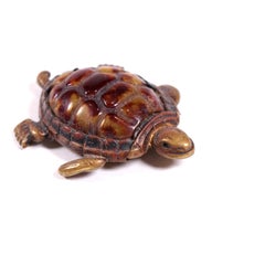 Écrin à allumettes « Vesta » de style antique en liège, avec motif original en bronze et imitation coquille de tortue
