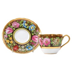 Antique Spode Copeland Hand-Painted Floral Tea Cup and Saucer, Pattern B233