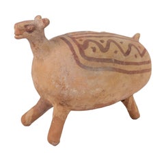 Chancay Pre-Columbian Terracotta Llama Effigy Vessel, Central Coast Peru