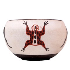 Quanita Kalestewa Zuni Pueblo Miniature Frog & Tadpole Pottery Bowl