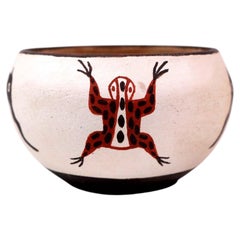 Quanita Kalestewa Zuni Pueblo Miniature Frog & Tadpole Pottery Bowl