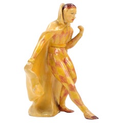 1930s Wade Anton Cellulose-Painted Art Deco Harlequin Figurine