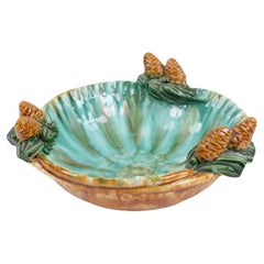 Antique St Peter Graz Austrian Majolica Pinecone Bowl, ca 1900
